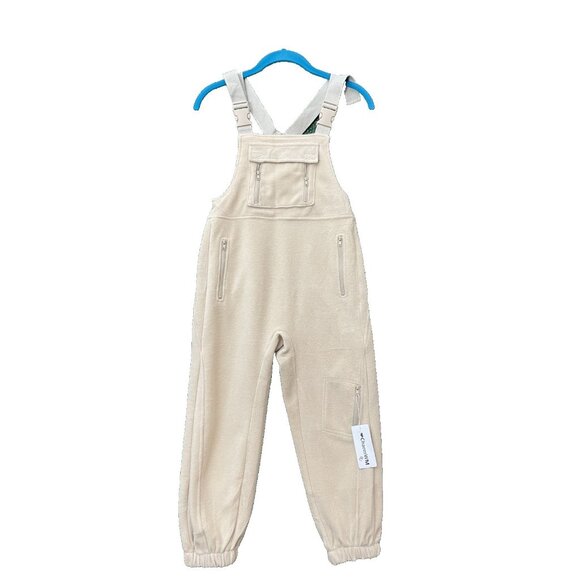 NWT CharmWM Overall Kids Size 130 (8) Pockets Cargo Soft Beige Adjustable - Picture 1 of 14